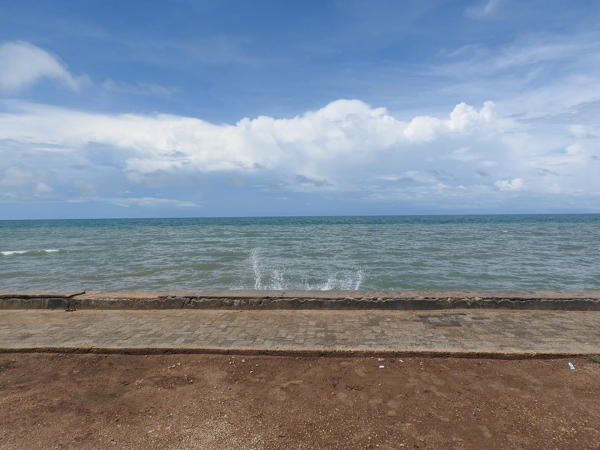 Blue coastal water at Keerimalai Beach in the Jaffna peninsula