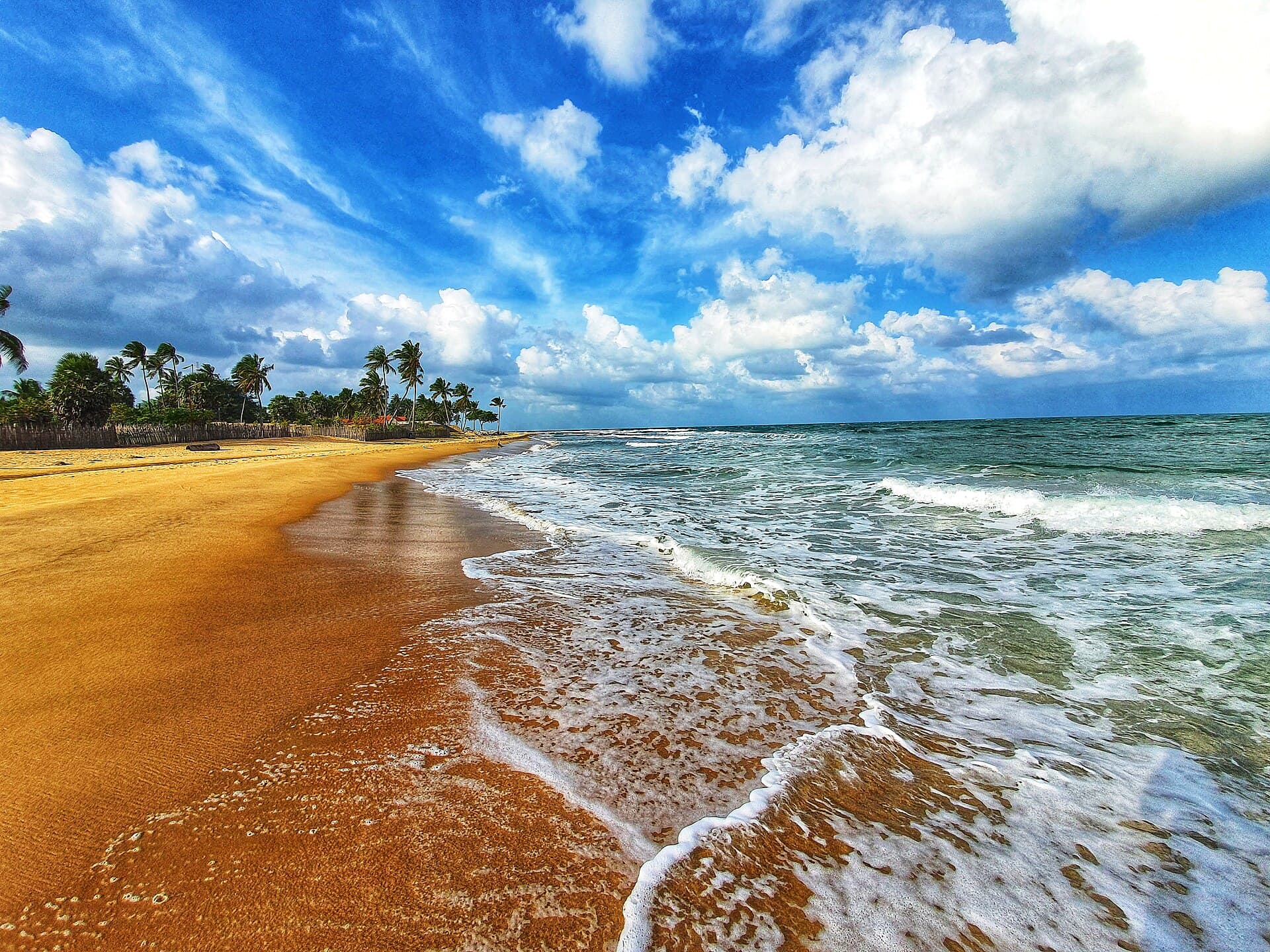 Coastal beach view near Point Pedro in northern Sri Lanka